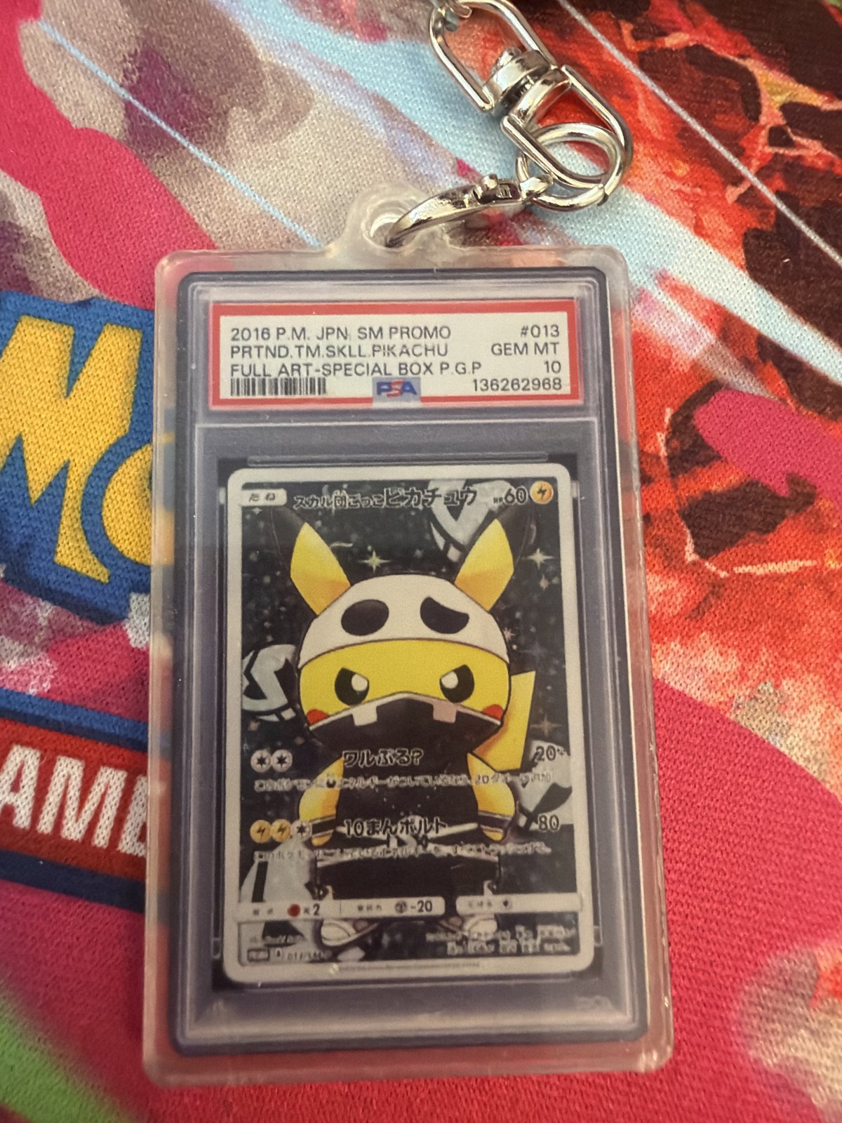Pretend Team Skull Pikachu #013 Slab Keychain