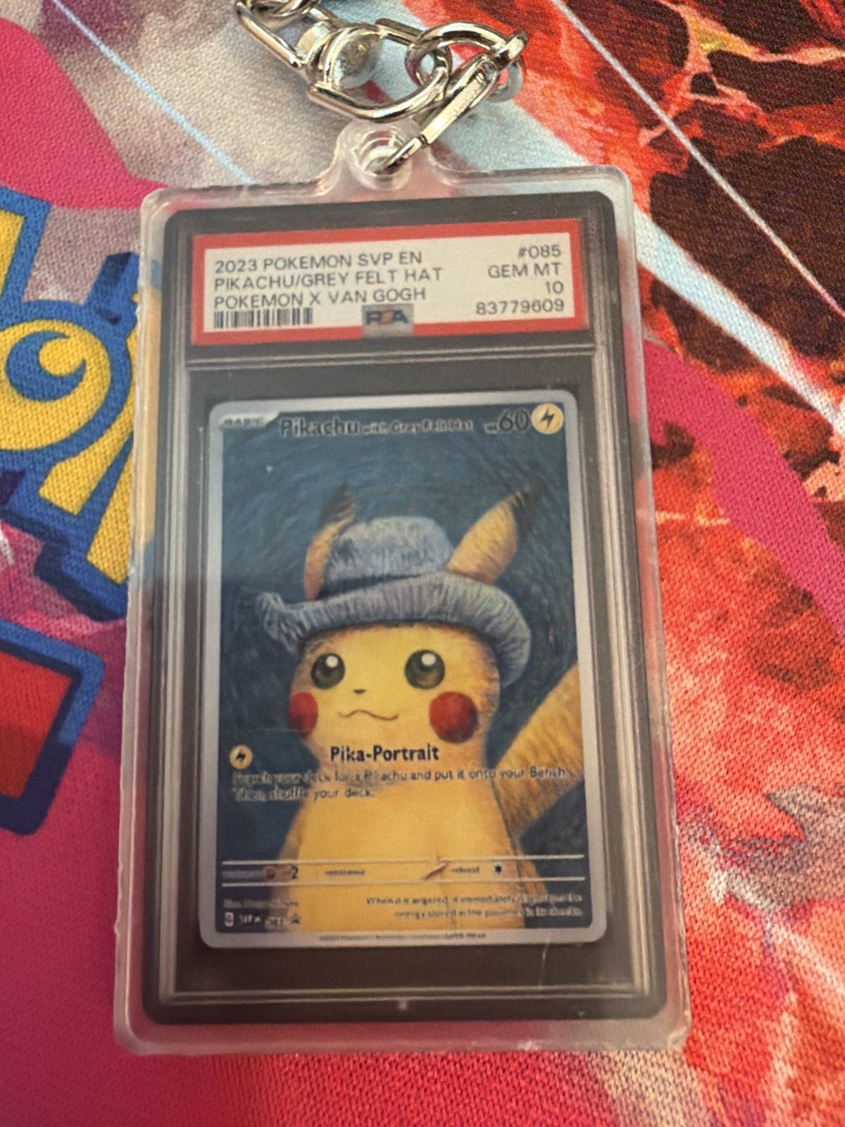 Pikachu with Grey Felt Hat #085 Slab Keychain