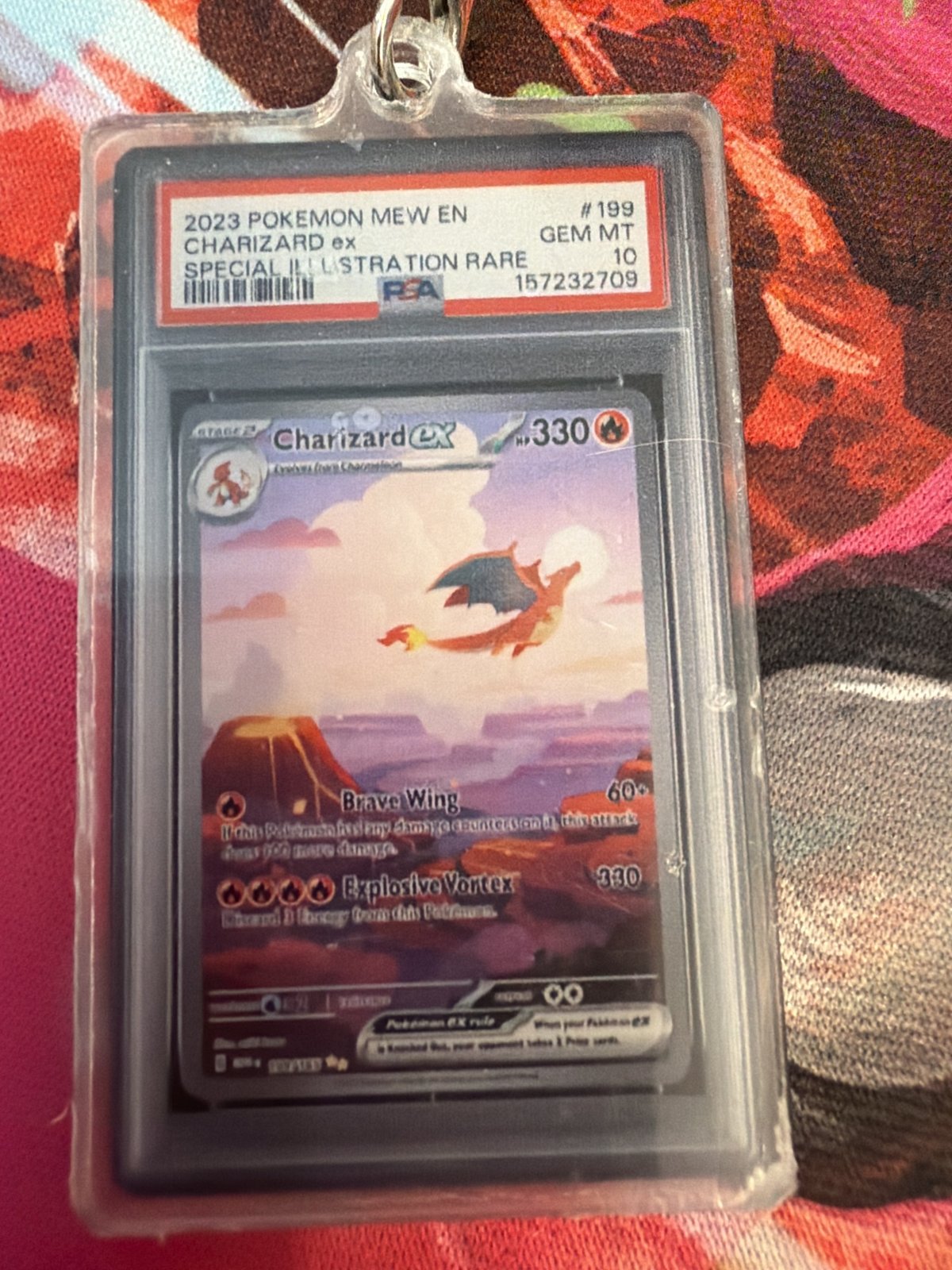 Charizard ex #199 Slab Keychain