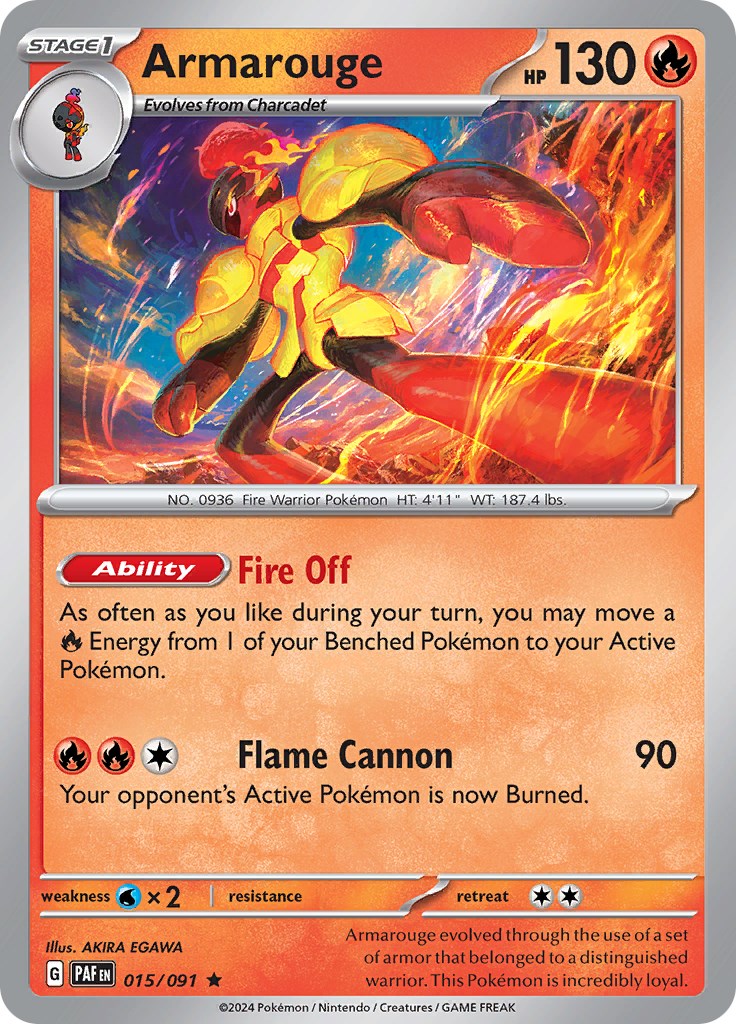 Armarouge 015/091 Pokémon card, Paldean Fates, Near Mint