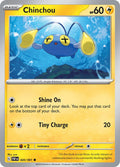 Chinchou 020/091 Pokémon card, Paldean Fates, Near Mint