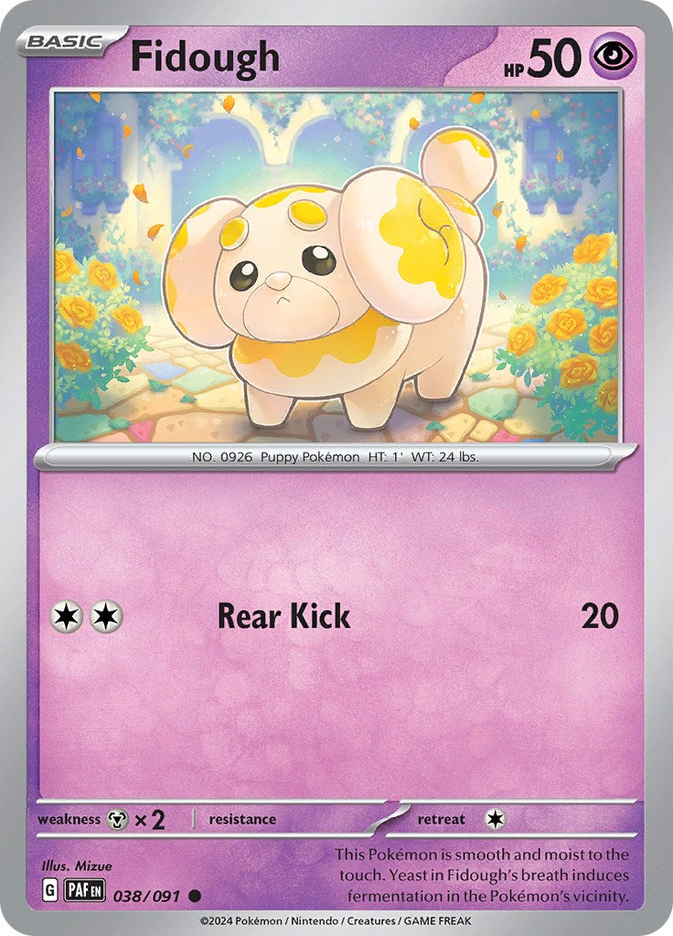 Fidough 038/091 Pokémon card, Paldean Fates, Near Mint