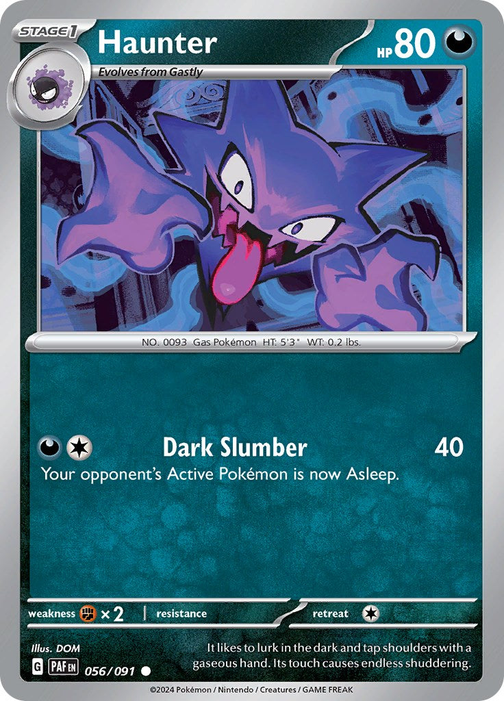 Haunter 056/091 Pokémon card, Paldean Fates, Near Mint