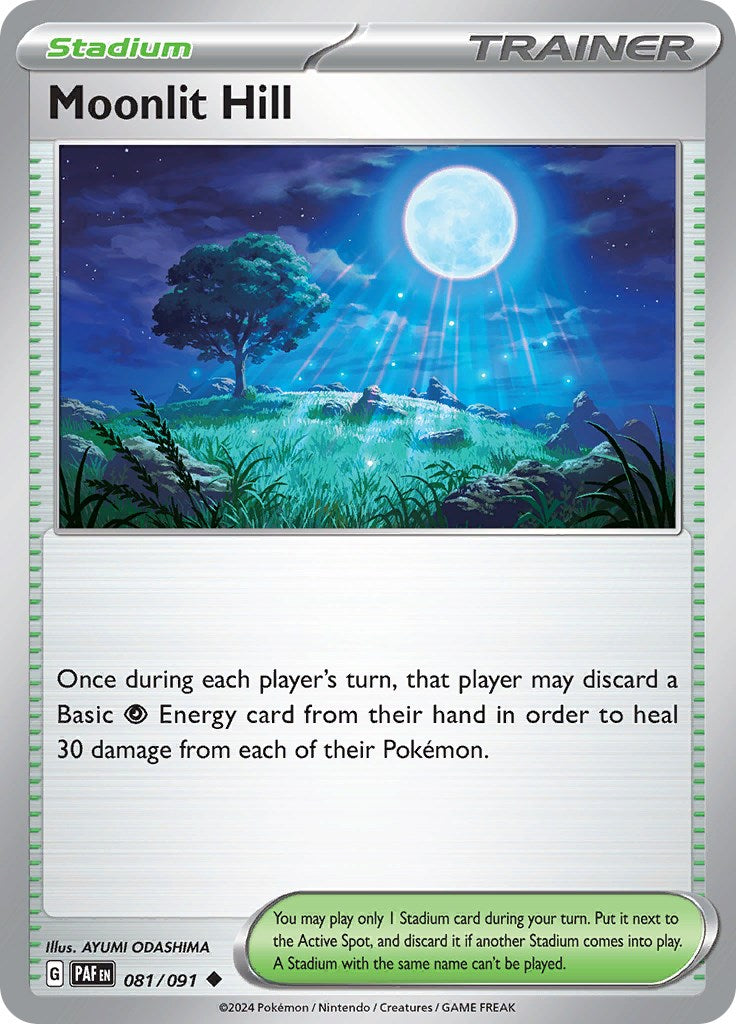 Moonlit Hill 081/091 Pokémon card, Paldean Fates, Near Mint