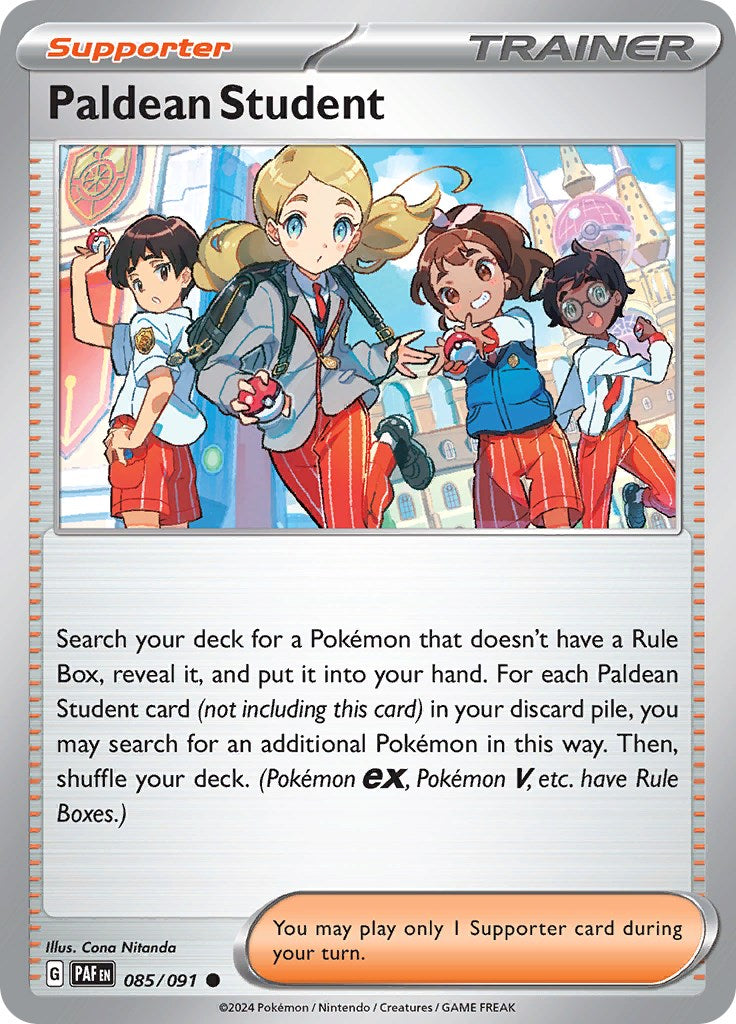 Paldean Student 085/091 Pokémon card, Paldean Fates, Near Mint