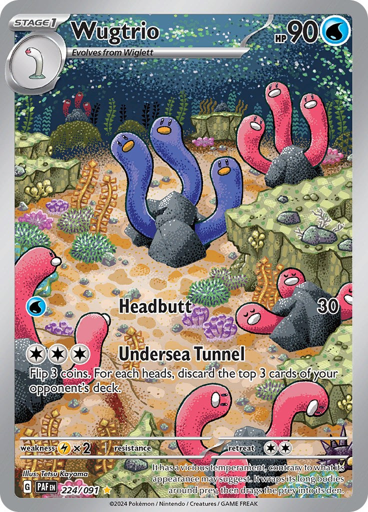 Wugtrio 224/091 Pokémon card, Paldean Fates, Near Mint