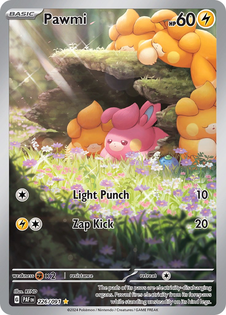 Pawmi 226/091 Pokémon card, Paldean Fates, Near Mint