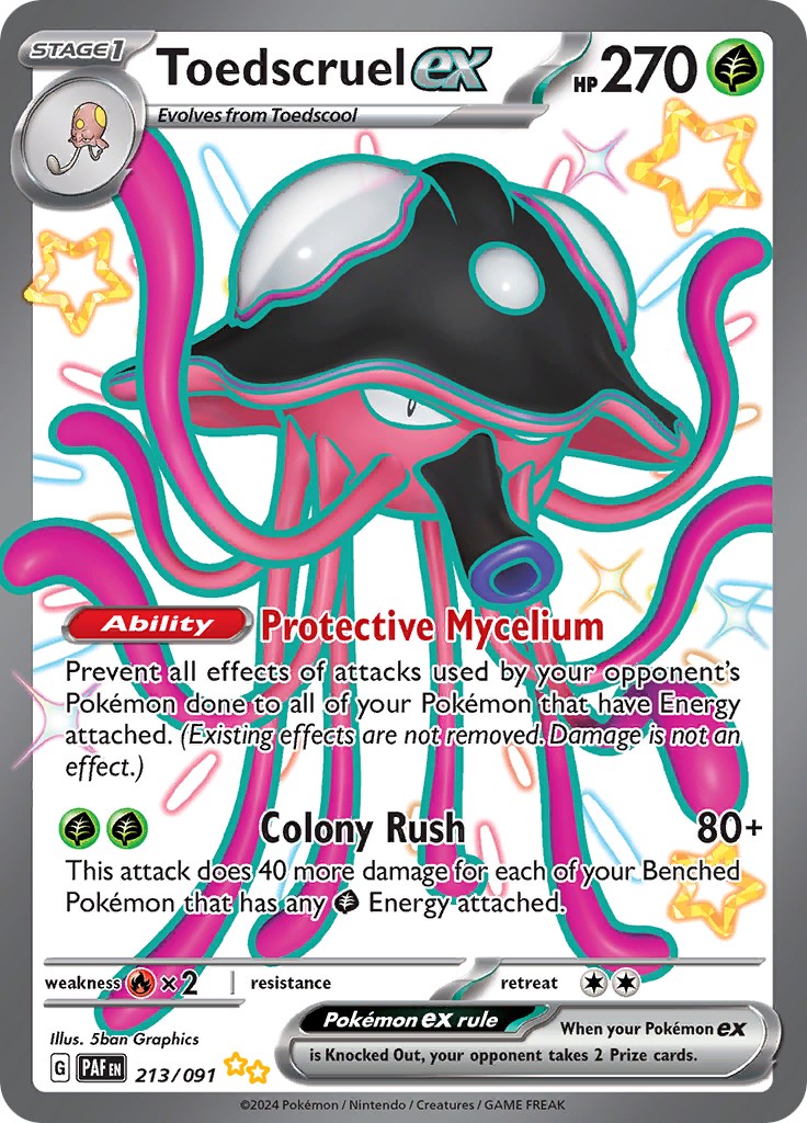 Toedscruel ex 213/091 Pokémon card, Paldean Fates, Near Mint