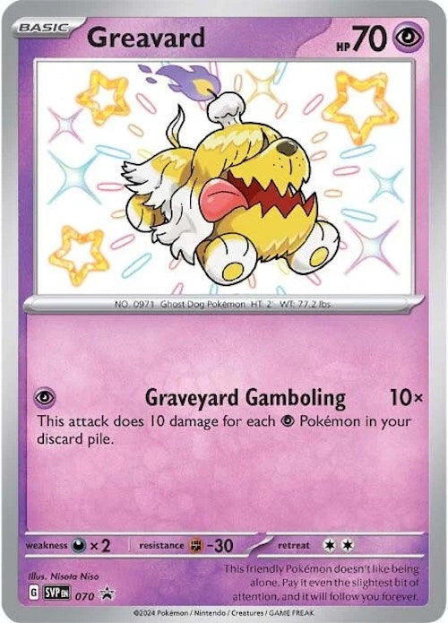 Greavard 070 Pokémon card, Scarlet & Violet Promo, Near Mint