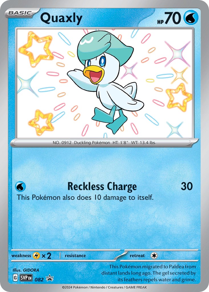 Quaxly 082 Pokémon card, Scarlet & Violet Promo, Near Mint