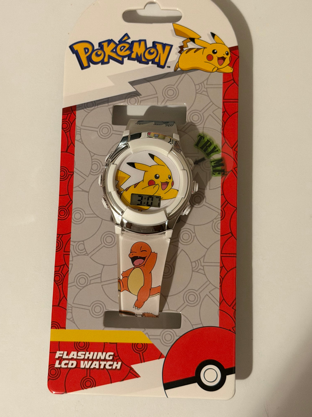 Pokémon Pikachu Digital LCD Kids Watch – White Strap