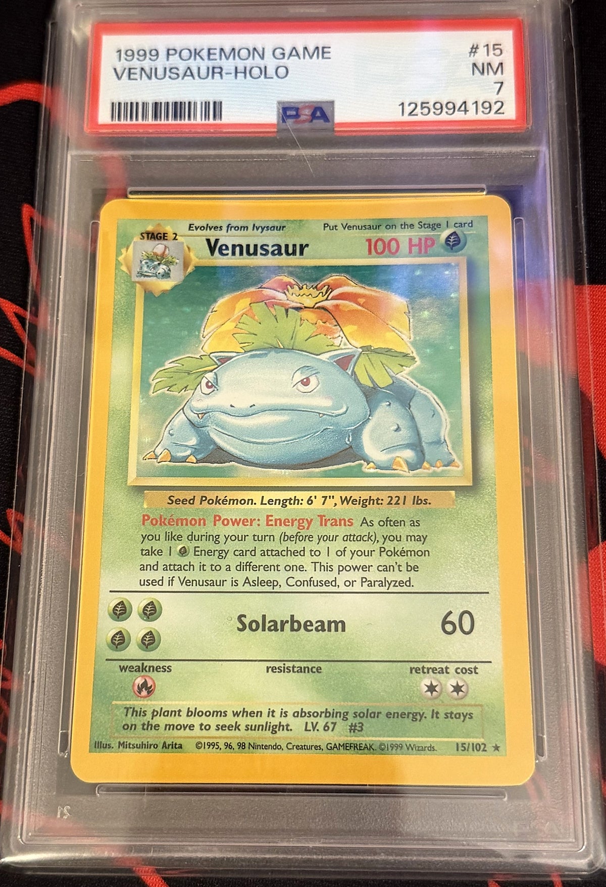 Venusaur 15/102 Base Set Holo (English) PSA 7