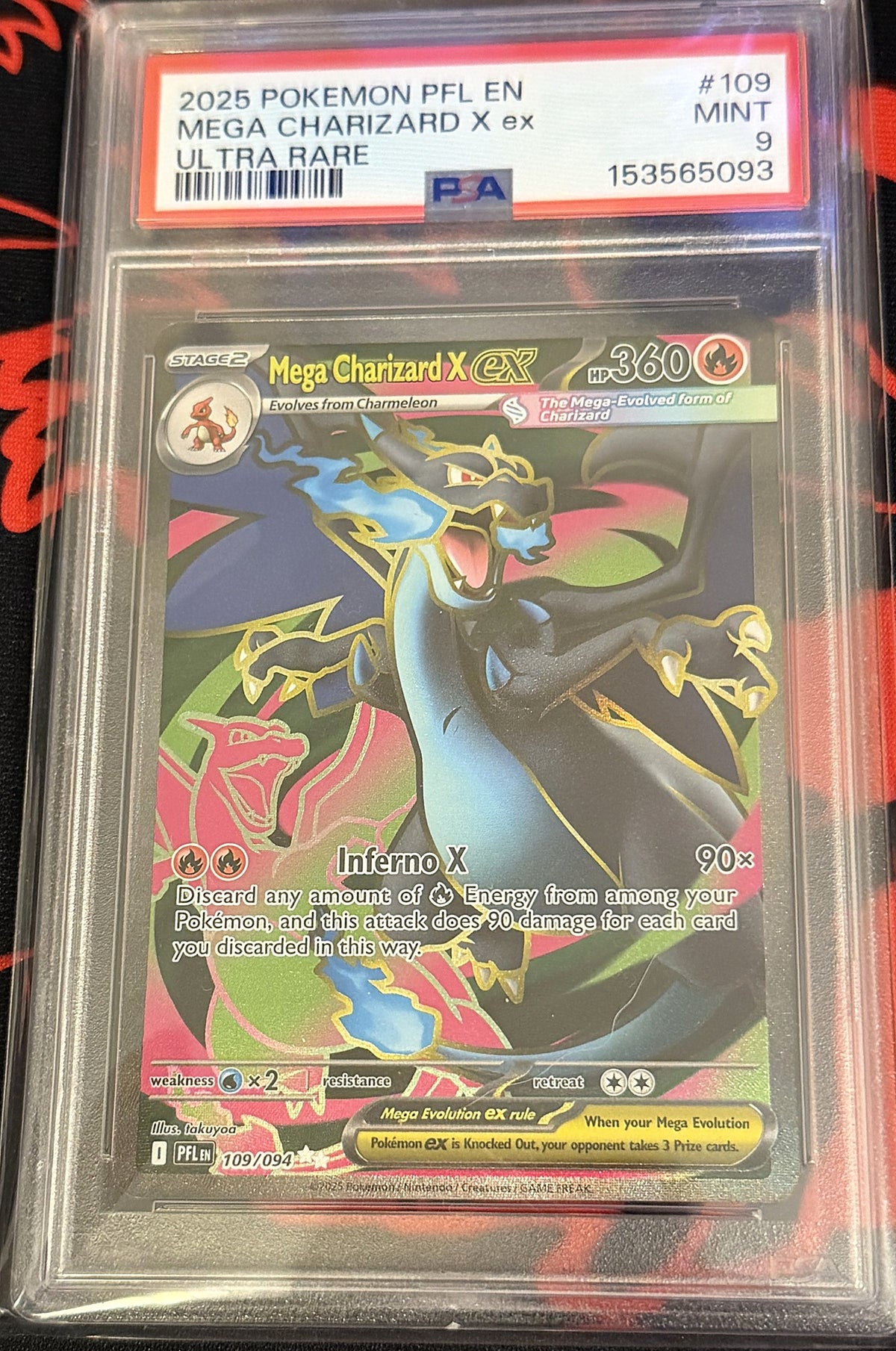 Mega Charizard X ex 109/094 Phantasmal Flames UR (English) PSA 9